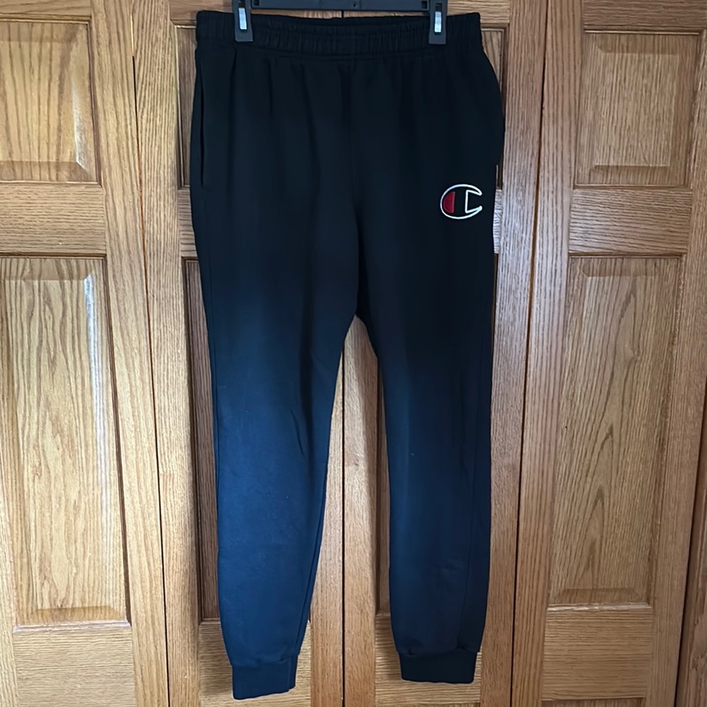 Champion Black Jogger Sweatpants Tapered Fit